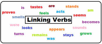 linking verbs examples definition grammar verb sentence english subject many study noun words illustration take sentences boring cambridge relationship between