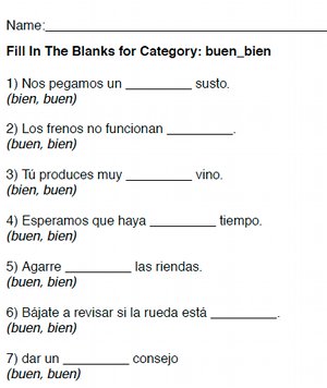 Free Printable Worksheets for Learning Spanish