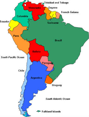 Spanish speaking countries map