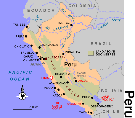 Peru Map, Culture, People, Places, and History